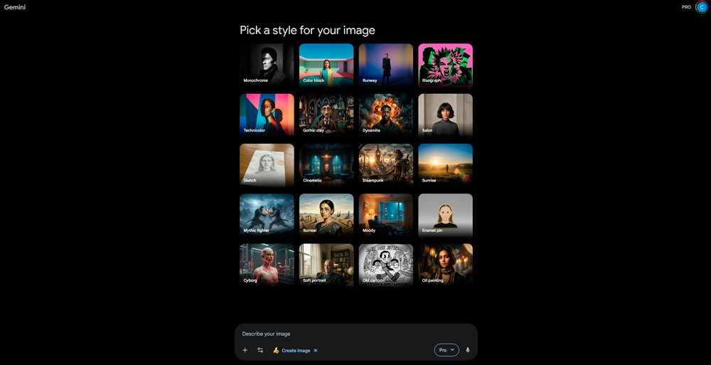 Интерфейс Nano Banana 2 с интегрированной сеткой пресетов, позволяющий пользователям задавать стилистические векторы (Steampunk, Surreal, Oil painting) без необходимости ручного промптинга.