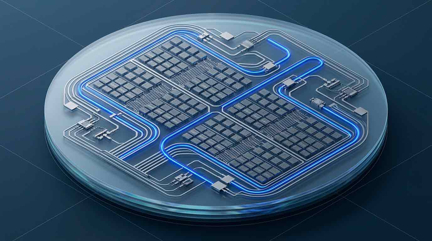 Техническая визуализация партнерства NVIDIA в области кремниевой фотоники